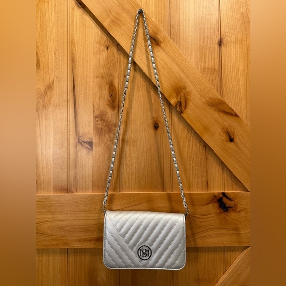 STUDIO BADGLEY MISCHKA Bag Special Occasion Silver Chain Crossbody Purse - Picture 1 of 5